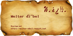 Welter Ábel névjegykártya