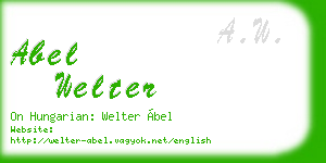 abel welter business card
